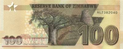Zimbabwe - 100  Dollars (#106b_UNC)