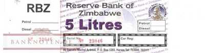 Zimbabwe - 5  Litres - Fuel Coupon (#911_UNC)