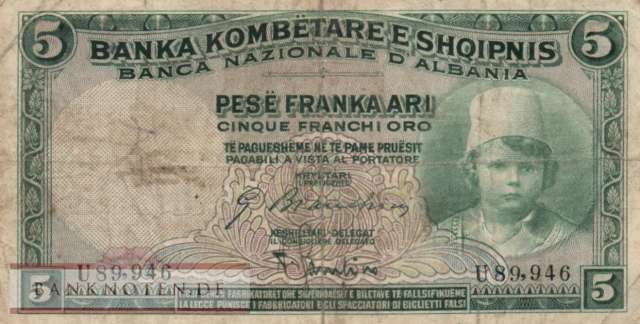 Albania - 5  Franka Ari (#002b_VG)