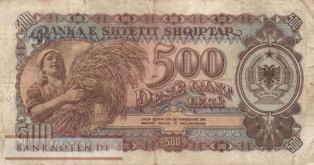 Albania - 500  Leke (#027_VG)