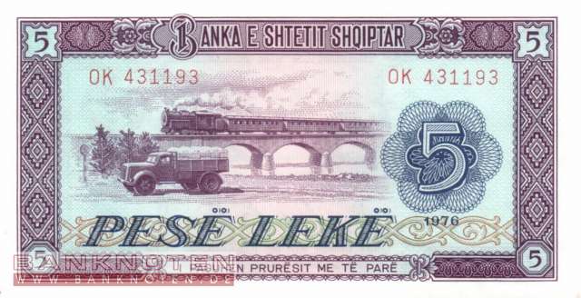 Albanien - 5  Leke (#042a_UNC)