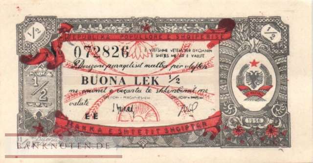 Albania - 1/2  Lek (#FX10_UNC)