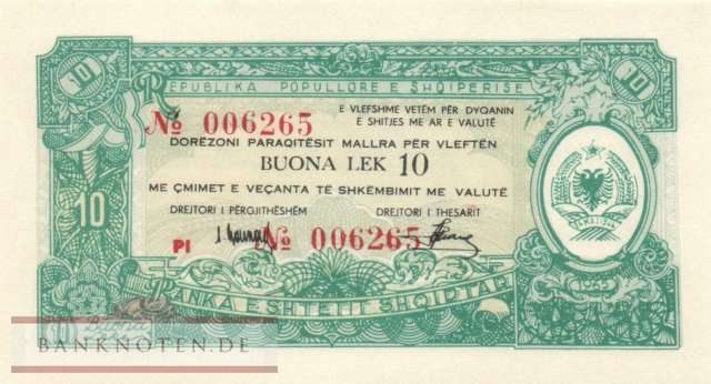 Albania - 10  Buona Lek (#FX26_UNC)