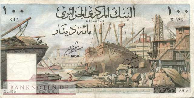 Algerien - 100  Francs (#125a_VG)