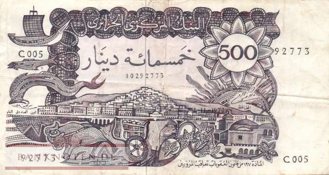 Algeria - 500  Dinars (#129a-2_VF)