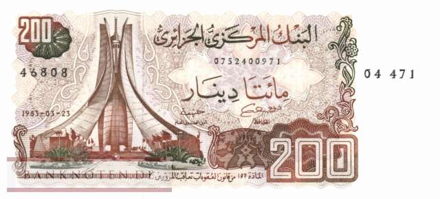 Algerien - 200  Dinars (#135a-U1_UNC)