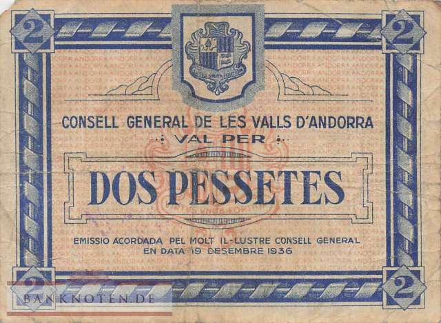Andorra - 2  Pessetas (#002_VG)