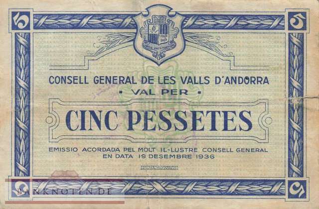 Andorra - 5  Pessetas (#003_VG)