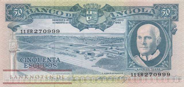 Angola - 50  Escudos (#093_AU)