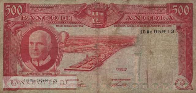 Angola - 500  Escudos (#095_VG)