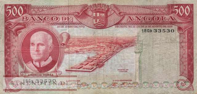Angola - 500  Escudos (#097_F)