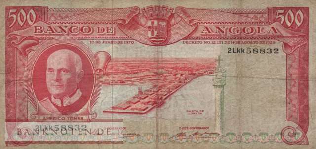 Angola - 500  Escudos (#097_VG)