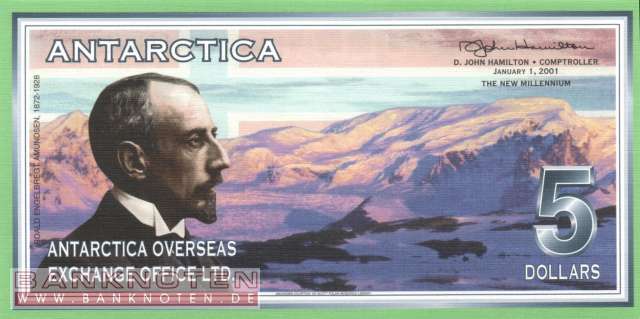 Antarctica - 5  Dollars - private issue (#009_UNC)
