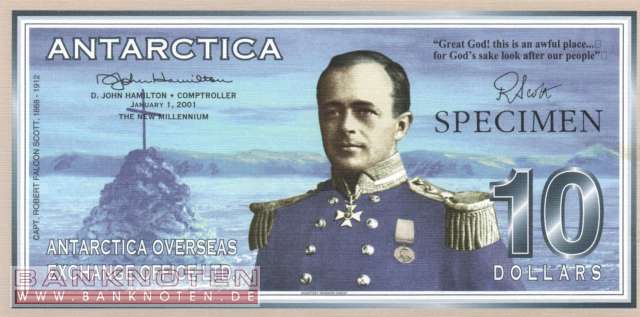 Antarctica - 10  Dollars - SPECIMEN (#010S_UNC)