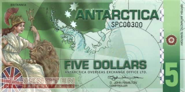 Antarctica - 5  Dollars - Privatausgabe (#029_UNC)