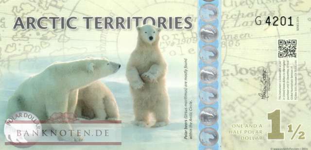 Arctic Territories - 1 1/2  Polar Dollar - private issue (#902_UNC)