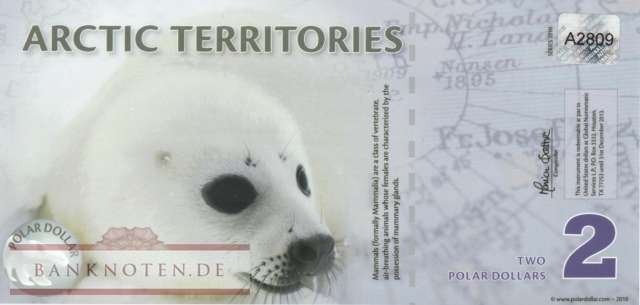 Arktische Region - 2  Polar Dollars - Privatausgabe (#903_UNC)