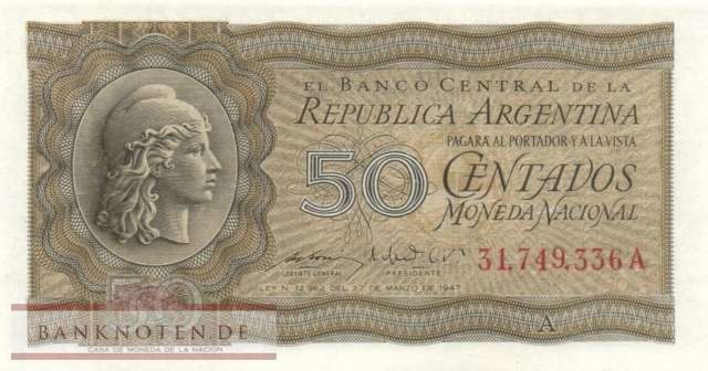 Argentina - 50  Centavos (#259b_UNC)