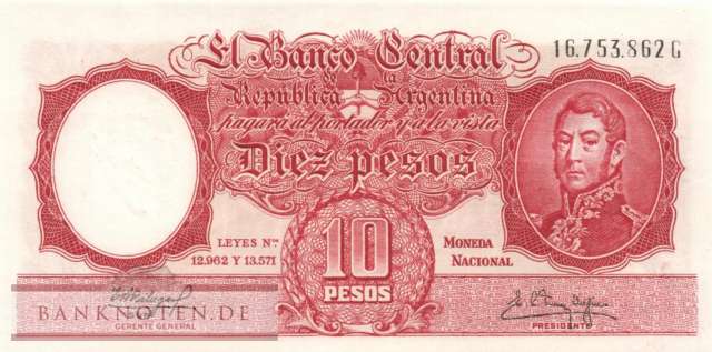 Argentina - 10  Pesos (#270-9_UNC)