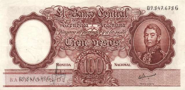 Argentina - 100  Pesos (#277-2-G_VF)