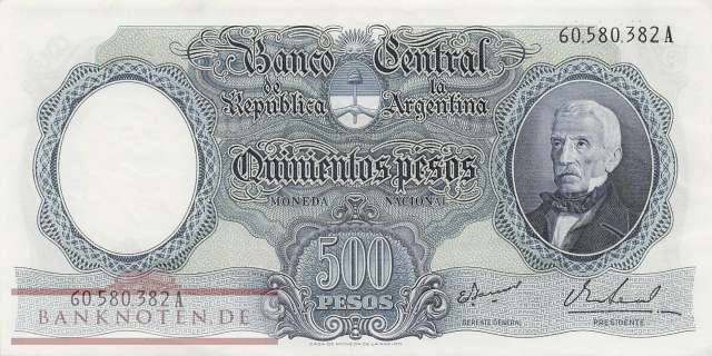 Argentinien - 500  Pesos (#278-4_UNC)