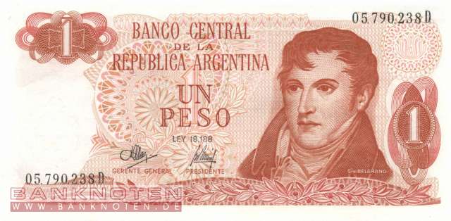 Argentina - 1  Peso (#287-4-D_UNC)