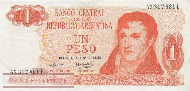 Argentina - 1  Peso (#293-E_VF)
