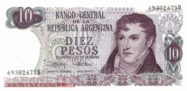 Argentina - 10  Pesos (#295-3_UNC)