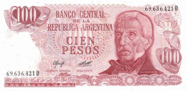 Argentinien - 100  Pesos (#302b-2-D_UNC)