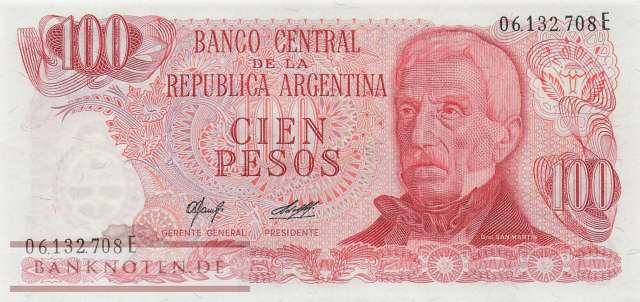 Argentinien - 100  Pesos (#302b-2-E_UNC)
