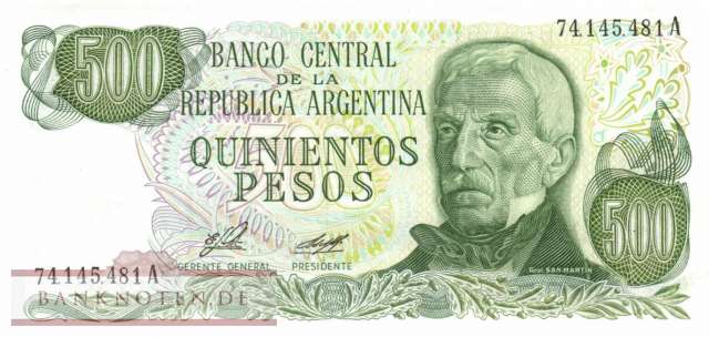 Argentinien - 500  Pesos (#303a-1_UNC)