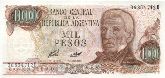 Argentina - 1.000  Pesos (#304b-1-D_UNC)