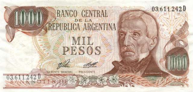 Argentina - 1.000  Pesos (#304b-1-D_VF)