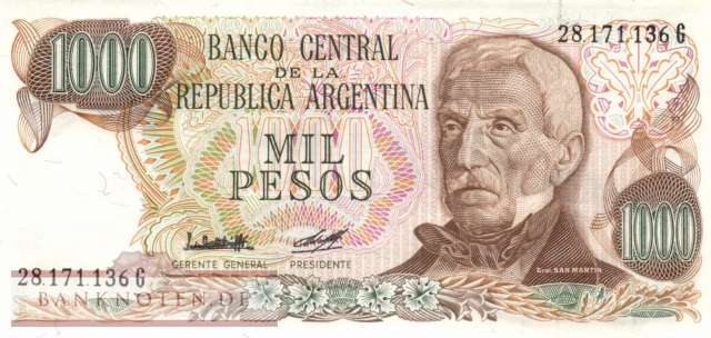 Argentina - 1.000  Pesos (#304c-1-G_UNC)