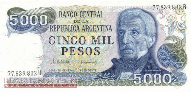 Argentinien - 5.000  Pesos (#305b-U2_UNC)