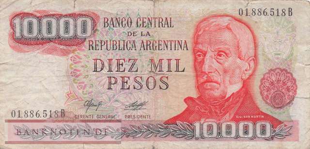 Argentina - 10.000  Pesos (#306a-2-B_VG)