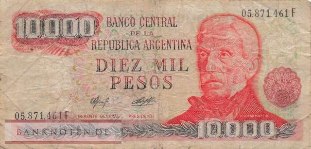 Argentina - 10.000  Pesos (#306a-2-F_VG)