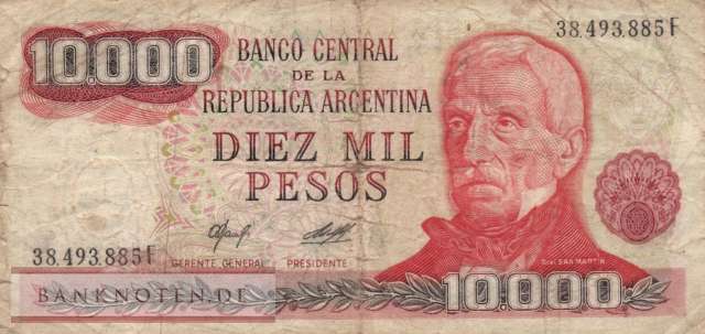 Argentinien - 10.000  Pesos (#306a_VG)
