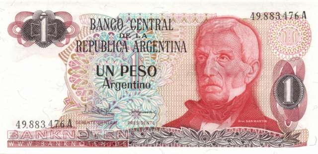 Argentina - 1  Peso Argentino (#311a-A-U2_UNC)