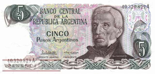 Argentinien - 5  Pesos Argentinos (#312a-2_UNC)