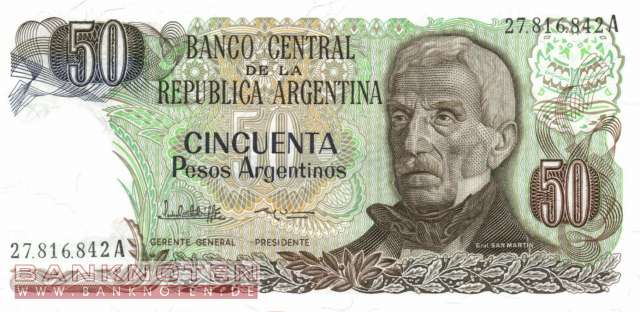 Argentinien - 50  Pesos Argentinos (#314a-2_UNC)