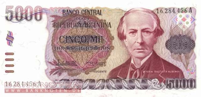 Argentinien - 5.000  Pesos Argentinos (#318a-A_UNC)
