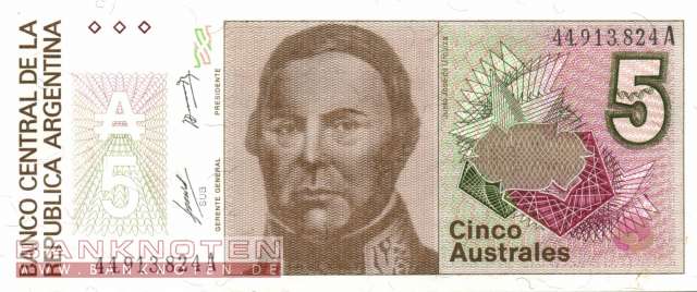Argentinien - 5  Australes (#324a_UNC)