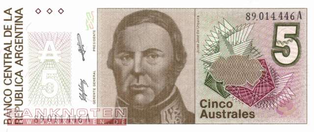 Argentinien - 5 Australes (#324b_UNC)