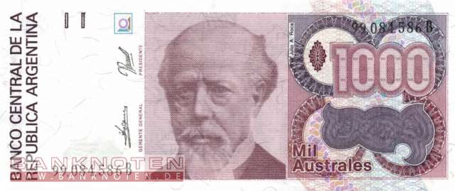 Argentinien - 1.000  Australes (#329-4-1_UNC)