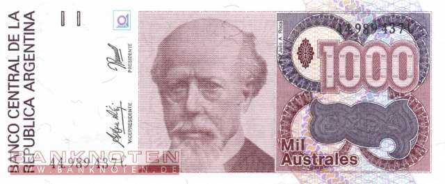Argentina - 1.000  Australes (#329d_UNC)