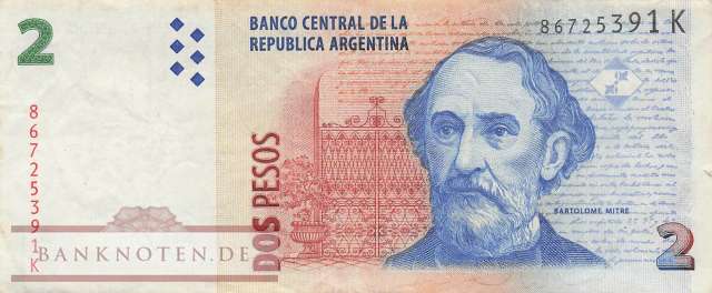 Argentina - 2  Pesos (#352-7-K_F)
