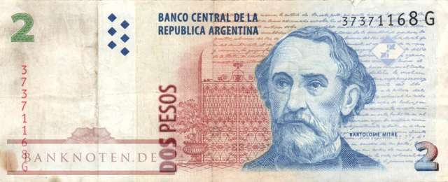 Argentinien - 2  Pesos (#352-G_F)