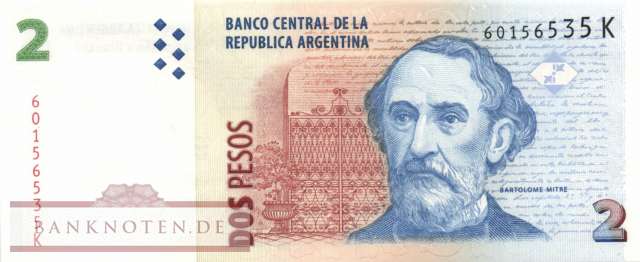 Argentinien - 2  Pesos (#352-K-U1_XF)