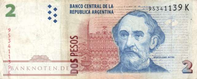 Argentinien - 2  Pesos (#352-K-U2_F)
